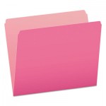 Pendaflex 152 PIN Colored File Folders, Straight Tab, Letter Size, Pink/Light Pink, 100/Box PFX152PIN
