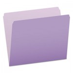Pendaflex 152 LAV Colored File Folders, Straight Tab, Letter Size, Lavender/Light Lavender, 100/Box PFX152LAV