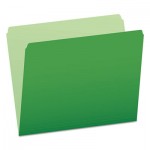 Pendaflex 152 BGR Colored File Folders, Straight Tab, Letter Size, Green/Light Green, 100/Box PFX152BGR