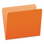 Pendaflex 152 ORA Colored File Folders, Straight Tab, Letter Size, Orange/Light Orange, 100/Box PFX152ORA