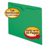 Smead Colored File Jackets w/Reinforced 2-Ply Tab, Letter, 11pt, Green, 100/Box SMD75503