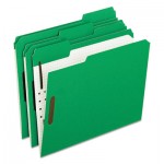 Pendaflex Colored Folders With Embossed Fasteners, 1/3 Cut, Letter, Green/Grid Interior PFX21329