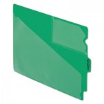 Pendaflex 13543EE Colored Poly Out Guides with Center Tab, 1/3-Cut End Tab, Out, 8.5 x 11, Green