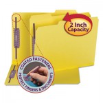 Smead Colored Pressboard Folders with Two SafeSHIELD Coated Fasteners, 1/3-Cut Tabs, Letter Size, Yellow, 25/Box SMD14939
