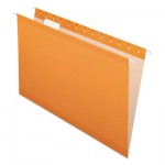 Pendaflex 04153 1/5 ORA Colored Reinforced Hanging Folders, Legal Size, 1/5-Cut Tab, Orange, 25/Box PFX415315ORA