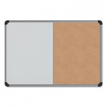 UNV43742 Cork/Dry Erase Board, Melamine, 24 x 18, Black/Gray Aluminum/Plastic Frame UNV43742