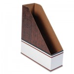 Bankers Box Corrugated Cardboard Magazine File, 4 x 11 x 12 3/4, Wood Grain, 12/Carton FEL07224