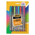 BIC Cristal Xtra Bold Stick Ballpoint Pen, Bold 1.6mm, Assorted Ink/Barrel, 24/Pack BICMSBAPP241AST