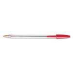 BIC Cristal Xtra Smooth Ballpoint Pen, Red Ink, 1mm, Medium, Dozen BICMS11RD
