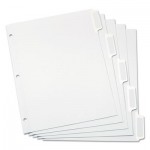 Oxford 11314EE Custom Label Tab Dividers with Self-Adhesive Tab Labels, 5-Tab, 11 x 8.5, White, 25 Sets