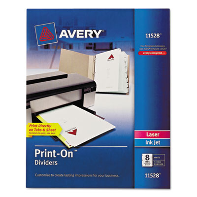 Avery Customizable Print-On Dividers, 8-Tab, Letter AVE11528