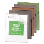 C-Line Deluxe Project Jacket Folders, Letter, Vinyl, Black/Blue/Clear/Green/Red, 35/Box CLI62150