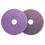 Scotch-Brite Diamond Floor Pads, 20" Diameter, Purple, 5/Carton MMM08418