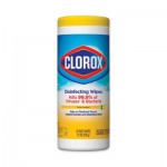 Clorox 01594 Disinfecting Wipes, 7 x 8, Crisp Lemon, 35/Canister CLO01594EA