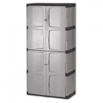 FG708300MICHR Double-Door Storage Cabinet - Base/Top, 36w x 18d x 72h, Gray/Black RUB7083