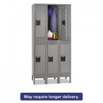 DTS-121836-3 Double Tier Locker with Legs, Triple Stack, 36w x 18d x 78h, Medium Gray TNNDTS1218363MG
