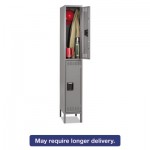 DTS-121836-1 Double Tier Locker with Legs, Single Stack, 12w x 18d x 78h, Medium Gray TNNDTS1218361MG