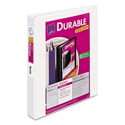 Avery Durable View Binder w/Slant Rings, 11 x 8 1/2, 1" Cap, White AVE17012