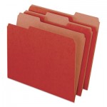 Pendaflex 04311EE Earthwise by 100% Recycled Colored File Folders, 1/3-Cut Tabs, Letter Size, Red, 100/Box PFX04311