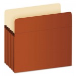 Pendaflex Earthwise by Pendaflex 100% Recycled File Pockets, 5.25" Expansion, Letter Size, Red Fiber PFXE1534G