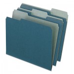 Pendaflex Earthwise by Pendaflex Recycled File Folders, 1/3 Top Tab, Letter, Blue, 100/BX PFX04302