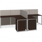 Bush Business Furniture Easy Office 60W 2 Person L Desk Open Office with Two 3 Drawer Mobile Pedestals EOD560SMR-03K