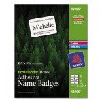 Avery EcoFriendly Adhesive Name Badge Labels, 3.38 x 2.33, White, 80/Pack AVE48395