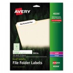Avery EcoFriendly Permanent File Folder Labels, 0.66 x 3.44, White, 30/Sheet, 25 Sheets/Pack AVE48266