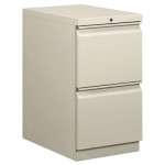 HON Efficiencies Mobile Pedestal File w/Two File Drawers, 22-7/8d, Light Gray HON33823RQ