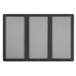 Quartet Enclosed Fabric-Cork Board, 72 x 48, Gray Surface, Graphite Aluminum Frame QRT2367L