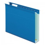Pendaflex 04152X2 BLU Extra Capacity Reinforced Hanging File Folders with Box Bottom, Letter Size, 1/5-Cut Tab, Blue, 25