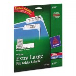 Avery Extra Large 1/3 Cut TrueBlock File Folder Labels, 15/16 x 3 7/16, White, 450/PK AVE5027