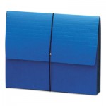 Smead Extra-Wide Expanding Wallets w/ Elastic Cord, 5.25" Expansion, 1 Section, Letter Size, Navy Blue SMD71122