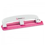 Bostitch EZ Squeeze InCourage Three-Hole Punch, 12-Sheet Capacity, Pink ACI2188