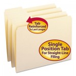 Smead File Folder, 1/3 Cut First Position, Reinforced Top Tab, Letter, Manila, 100/Box SMD10335