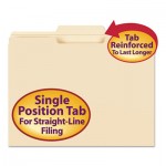 Smead File Folder, 1/3 Cut Second Position, Reinforced Top Tab Letter, Manila, 100/Box SMD10336