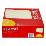 UNV16113 File Folders, 1/3 Cut Assorted, Two-Ply Top Tab, Letter, Manila, 100/Box UNV16113