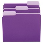 UNV10505 File Folders, 1/3 Cut One-Ply Top Tab, Letter, Violet/Light Violet, 100/Box UNV10505