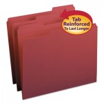 Smead File Folders, 1/3 Cut, Reinforced Top Tab, Letter, Maroon, 100/Box SMD13084
