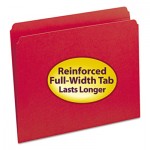 Smead File Folders, Straight Cut, Reinforced Top Tab, Letter, Red, 100/Box SMD12710