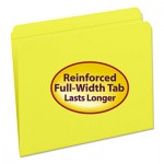 Smead File Folders, Straight Cut, Reinforced Top Tab, Letter, Yellow, 100/Box SMD12910