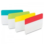 Post-It Tabs File Tabs, 2 x 1 1/2, Aqua/Lime/Red/Yellow, 24/Pack MMM686ALYR