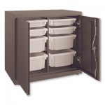 HON HONSC182830LGS Flagship Storage Cabinet with 4 Small and 4 Medium Bins, 30 x 18 x 28, Charcoal HONSC182830LGS