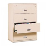 FireKing Four-Drawer Lateral File, 37-1/2w x 22-1/8d, Letter/Legal, Parchment FIR43822CPA