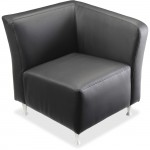 Lorell Fuze Modular Series Black Leather Guest Seating 86919