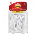 Command 17001-MPES General Purpose Hooks, 3lb Capacity, Plastic, White, 20 Hooks, 24 Strips/Pack MMM17001MPES
