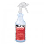 Maxim 041000-12 Germicidal Cleaner, Lemon Scent, 32 oz Bottle, 12 Bottles and 1 Trigger Sprayer/Carton MLB04100012