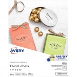 Avery Glossy Clear Oval Labels, 1-1/2" x 2-1/2" , 180 Labels 22854