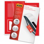 Fellowes Glossy Pouches - ID Tag not punched, 5 mil, 100 pack 52015