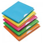 Pendaflex 50992EE Glow Poly File Jacket, Straight Tab, Letter Size, Assorted Colors, 5/Pack PFX50992